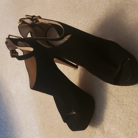 PRADA SIZE 38 1/2 COLOR BLACK SUEDE 100%AUTHENTIC USED ITEM - Picture 3 of 11